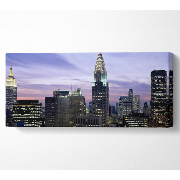 Ebern Designs NYC Empire State Building Lilac Sky Kunstdrucke Auf